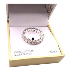 Charter Club Cubic Zirconia Ring Silver Plated Size 9
